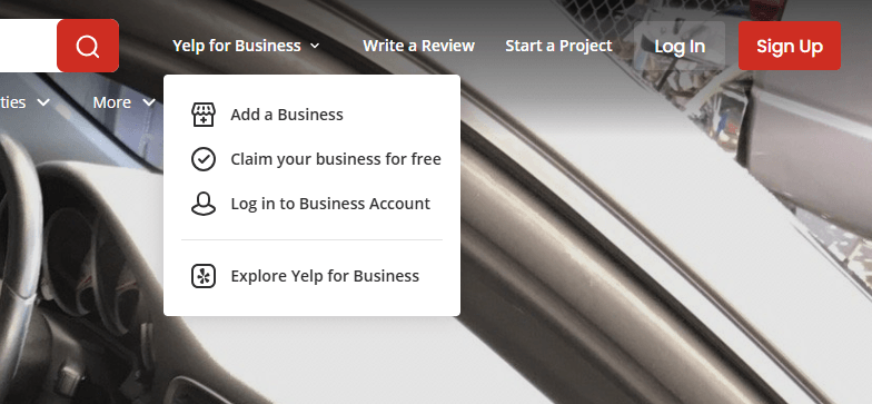 Yelp sign up to help drive traffic via SEO strategies and create natural backlinks to gain authority for website ranking.